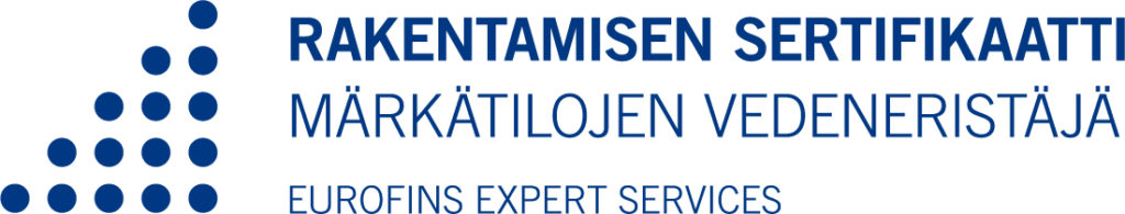 Rakentamisen sertifikaatti Märkätilojen vedeneristäjä Eurofins Expert Services